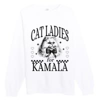 Childless Cat Lady Cat Ladies For Kamala Premium Crewneck Sweatshirt