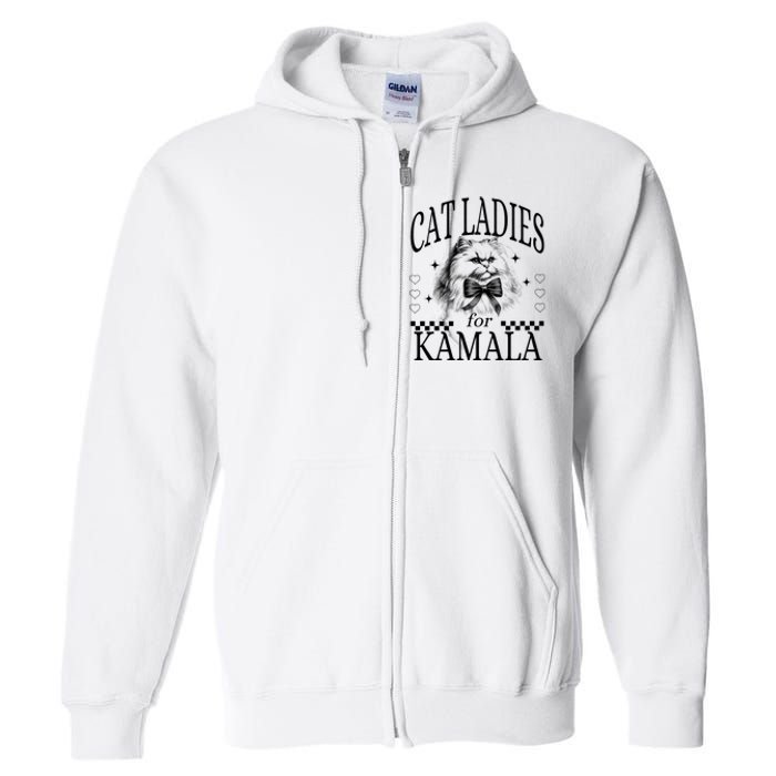 Childless Cat Lady Cat Ladies For Kamala Full Zip Hoodie