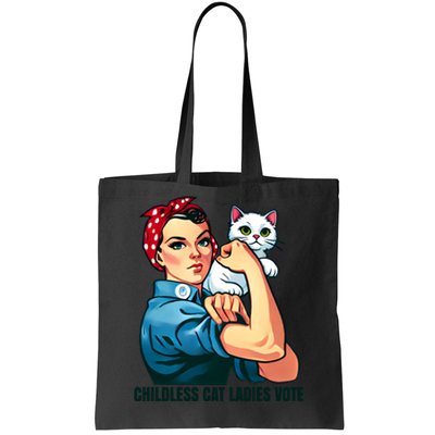 Childless Cat Ladies Vote Cute Rosie The Riveter Tote Bag