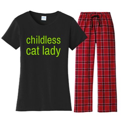 Childless Cat Lady Funny Vote 2024 Women's Flannel Pajama Set