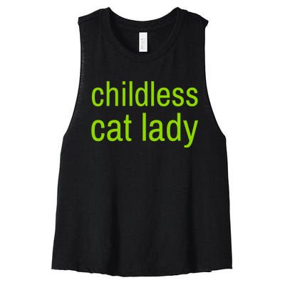 Childless Cat Lady Funny Vote 2024 Women's Racerback Cropped Tank