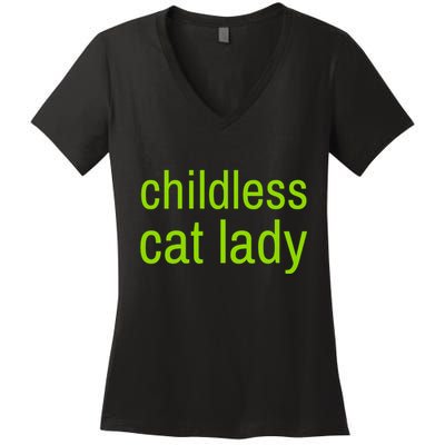 Childless Cat Lady Funny Vote 2024 Women's V-Neck T-Shirt