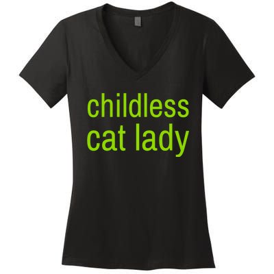 Childless Cat Lady Funny Vote 2024 Women's V-Neck T-Shirt