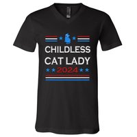 Childless Cat Lady 2024 V-Neck T-Shirt