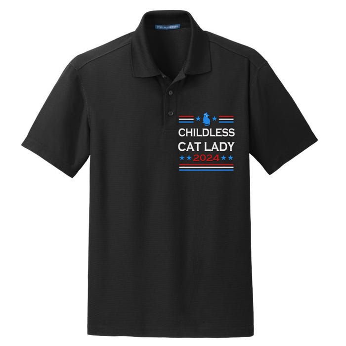 Childless Cat Lady 2024 Dry Zone Grid Polo