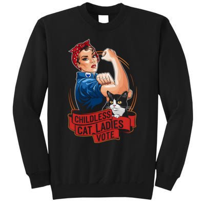 Childless Cat Ladies Vote Rosie The Riveter Sweatshirt