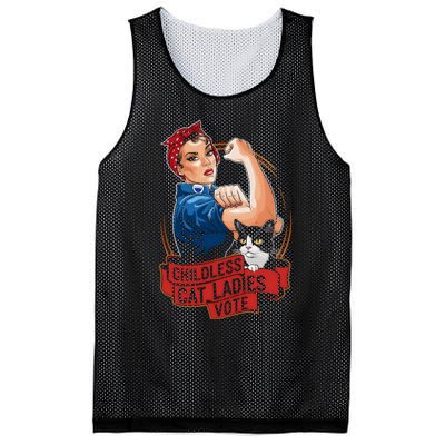 Childless Cat Ladies Vote Rosie The Riveter Mesh Reversible Basketball Jersey Tank