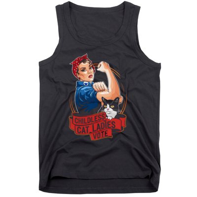 Childless Cat Ladies Vote Rosie The Riveter Tank Top