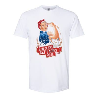 Childless Cat Ladies Vote Rosie The Riveter Softstyle® CVC T-Shirt