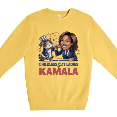 Childless Cat Ladies For Kamala Premium Crewneck Sweatshirt