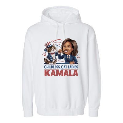 Childless Cat Ladies For Kamala Garment-Dyed Fleece Hoodie