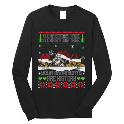 Christmas Cat Lover Holiday Xmas Gift Ugly Sweater Long Sleeve Shirt