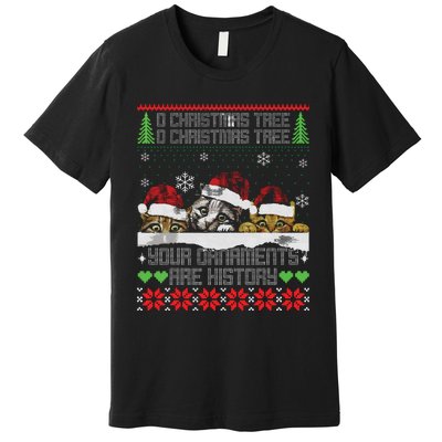 Christmas Cat Lover Holiday Xmas Gift Ugly Sweater Premium T-Shirt