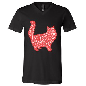 Childless Cat Ladies For Madam President Quotes 2024 V-Neck T-Shirt