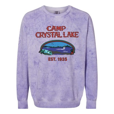 Camp Crystal Lake Est 1935 Halloween Horror Movie Scary Colorblast Crewneck Sweatshirt