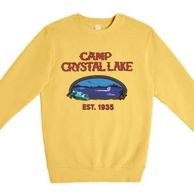 Camp Crystal Lake Est 1935 Halloween Horror Movie Scary Premium Crewneck Sweatshirt