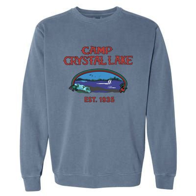 Camp Crystal Lake Est 1935 Halloween Horror Movie Scary Garment-Dyed Sweatshirt