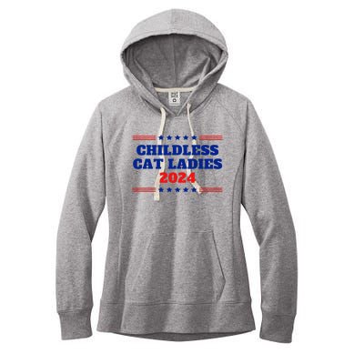 Childless Cat Ladies Funny Sarcastic Kamala Voter Quote 2024 Women's Fleece Hoodie