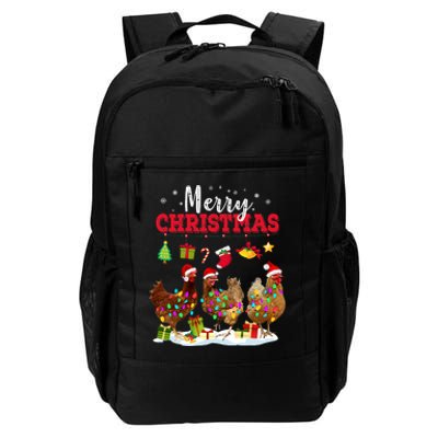 Chicken Christmas Lights Merry Xmas Family Matching Pajama Daily Commute Backpack