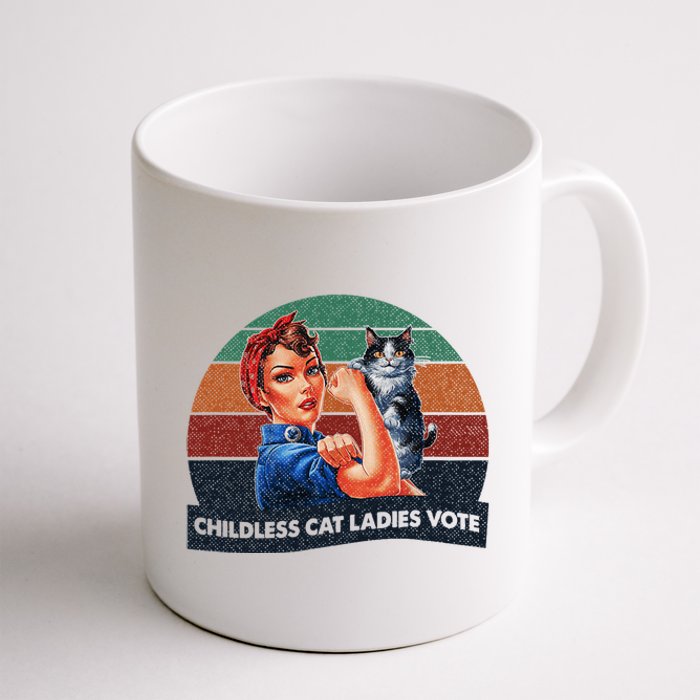 Childless Cat Ladies Vote Rosie The Riveter Vintage Coffee Mug