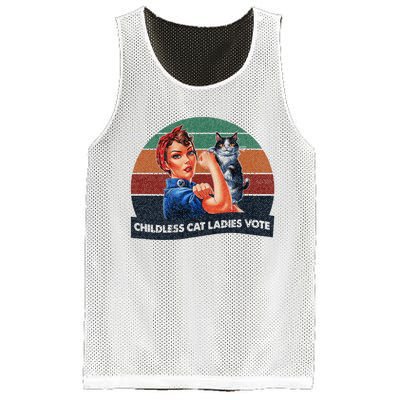 Childless Cat Ladies Vote Rosie The Riveter Vintage Mesh Reversible Basketball Jersey Tank