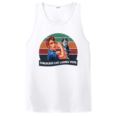 Childless Cat Ladies Vote Rosie The Riveter Vintage PosiCharge Competitor Tank