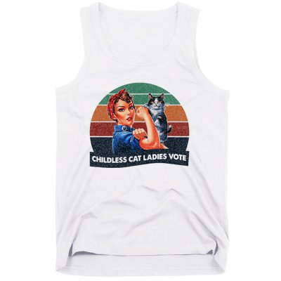 Childless Cat Ladies Vote Rosie The Riveter Vintage Tank Top