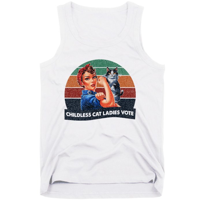 Childless Cat Ladies Vote Rosie The Riveter Vintage Tank Top