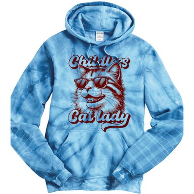 Childless Cat Lady Funny Cat Saying Premium Tie Dye Hoodie