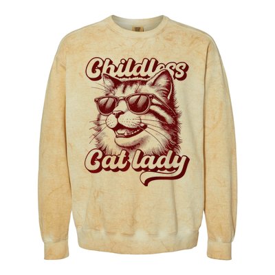 Childless Cat Lady Funny Cat Saying Premium Colorblast Crewneck Sweatshirt