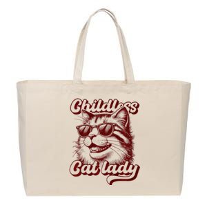 Childless Cat Lady Funny Cat Saying Premium Cotton Canvas Jumbo Tote