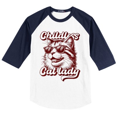 Childless Cat Lady Funny Cat Saying Premium Baseball Sleeve Shirt