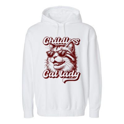 Childless Cat Lady Funny Cat Saying Premium Garment-Dyed Fleece Hoodie