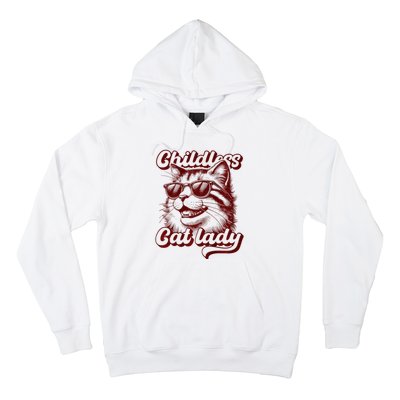 Childless Cat Lady Funny Cat Saying Premium Hoodie