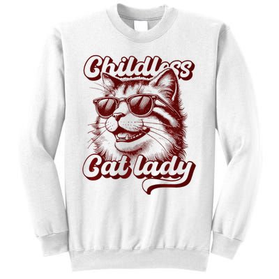 Childless Cat Lady Funny Cat Saying Premium Sweatshirt