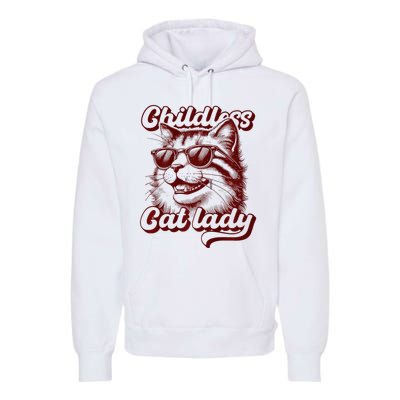 Childless Cat Lady Funny Cat Saying Premium Premium Hoodie