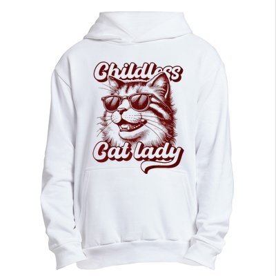 Childless Cat Lady Funny Cat Saying Premium Urban Pullover Hoodie