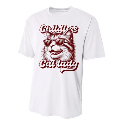 Childless Cat Lady Funny Cat Saying Premium Performance Sprint T-Shirt