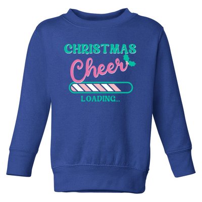 Christmas Cheer Loading Holiday Apparel Retro Pink And Green Gift Toddler Sweatshirt