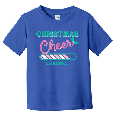 Christmas Cheer Loading Holiday Apparel Retro Pink And Green Gift Toddler T-Shirt