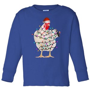 Chicken Christmas Lights Chicken Lover Pajama Gift Toddler Long Sleeve Shirt