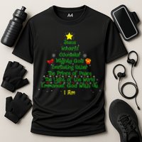 Christian Christmas Lover Bible Names of Jesus Tree Cooling Performance Crew T-Shirt