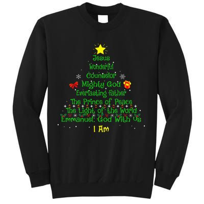 Christian Christmas Lover Bible Names of Jesus Tree Sweatshirt
