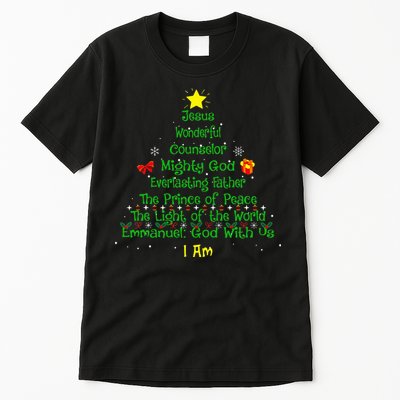 Christian Christmas Lover Bible Names of Jesus Tree Tall T-Shirt