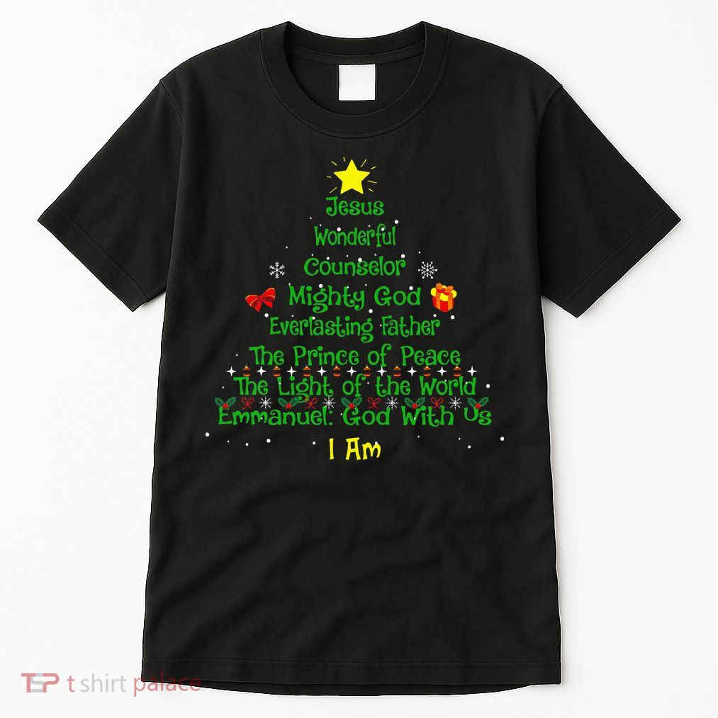 Christian Christmas Lover Bible Names of Jesus Tree Tall T-Shirt