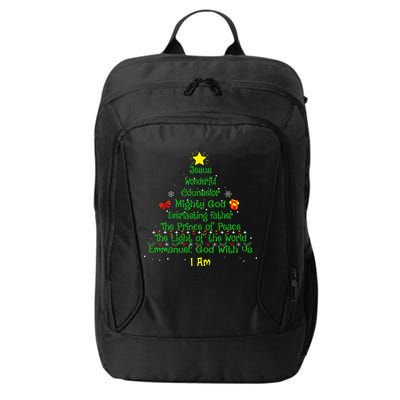 Christian Christmas Lover Bible Names of Jesus Tree City Backpack