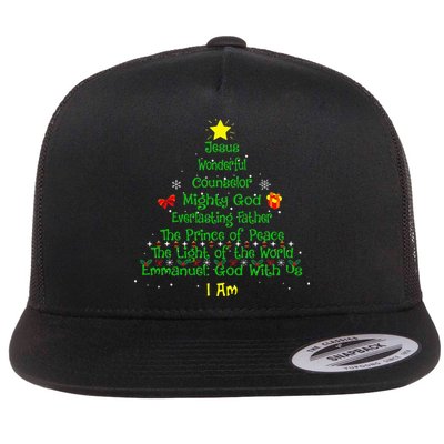 Christian Christmas Lover Bible Names of Jesus Tree Flatbill Hat