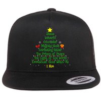 Christian Christmas Lover Bible Names of Jesus Tree Flat Bill Trucker Hat