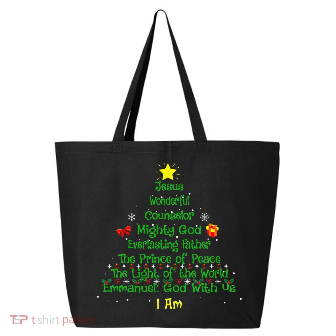 Christian Christmas Lover Bible Names of Jesus Tree 25L Jumbo Tote