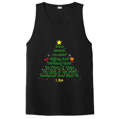 Christian Christmas Lover Bible Names of Jesus Tree PosiCharge Competitor Tank
